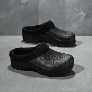 Black Fleece-Lined Clogs Unisex Men’s 8.5 women’s 9.0 lightweight NWT black